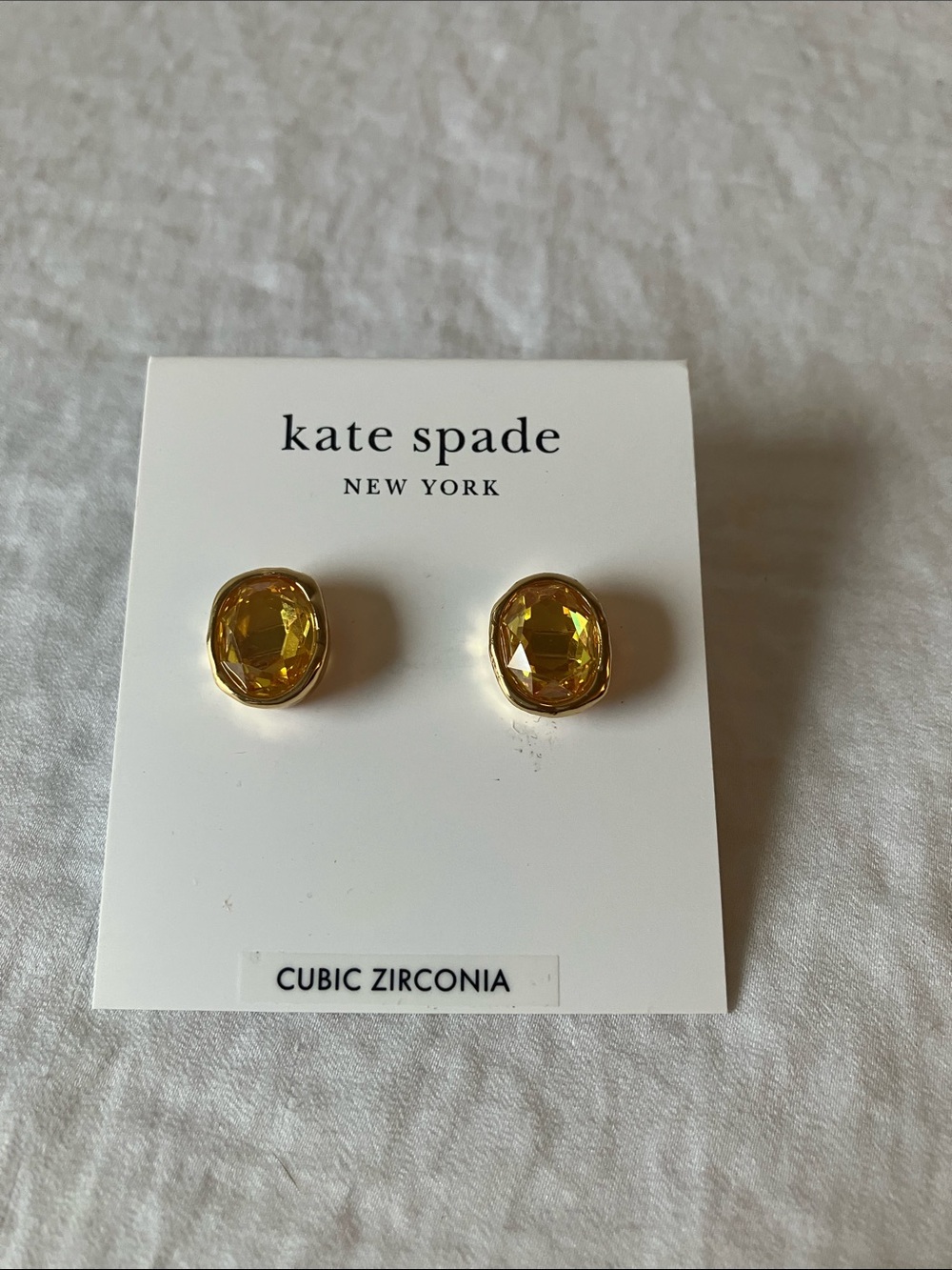kate spade: gold-tone yellow “High Shine” crystal stud earrings